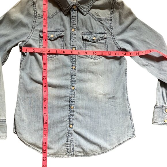 Mudd Girls M(10/12) Chambraly Long Sleeve Snap Shirt SUPER SOFT - Picture 2 of 14